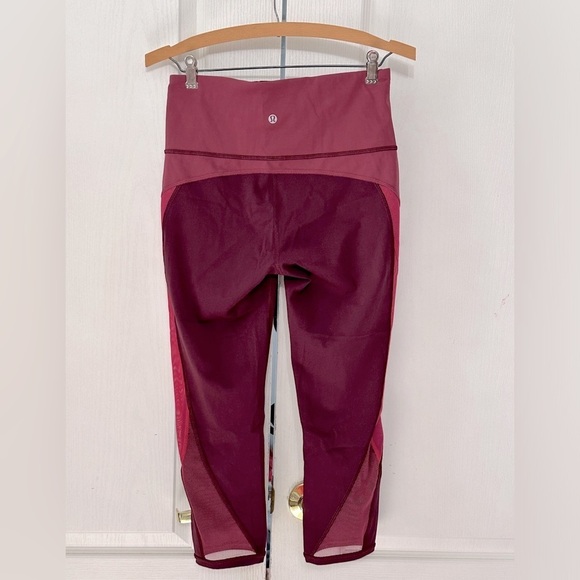 Lululemon‎ Colour Me Ombre Crop Leggings Size 8 in Burgundy EUC! - Picture 2 of 7